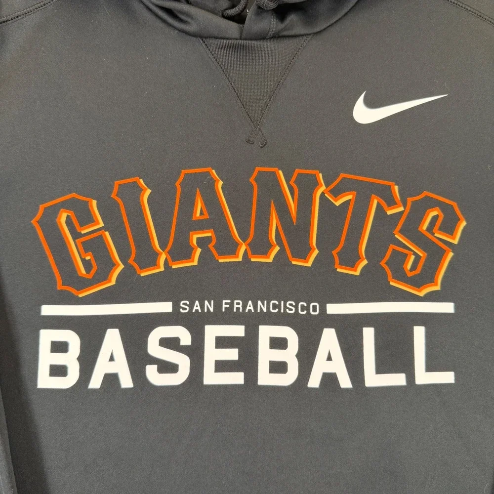 Nike San Francisco Giants Baseball Hoodie Mens Large Black Dri-FIT MLB Pullover